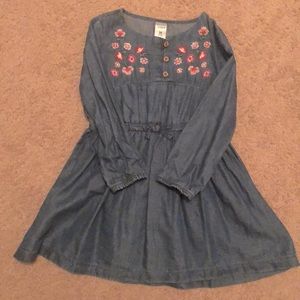 Carter's 3T toddler girl denim dress with pink flowers